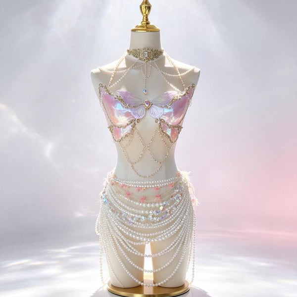 Heavily Embellished, Handcrafted Resin 3D Mermaid-Themed Vest — Halloween Gift / EDM Festival DJ Attire