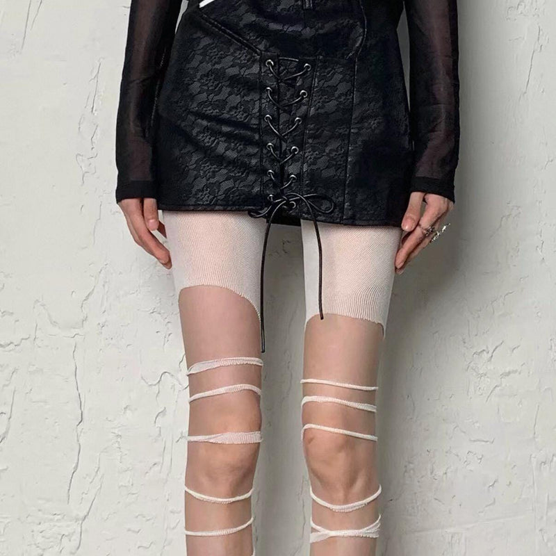 Bandage hollow wound one-piece stockings