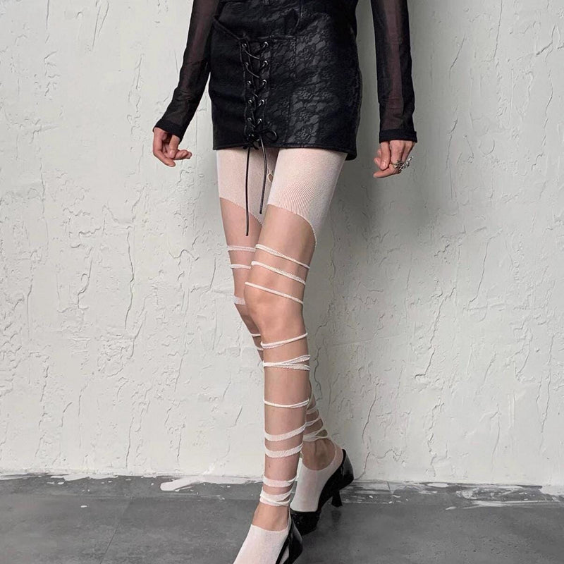 Bandage hollow wound one-piece stockings