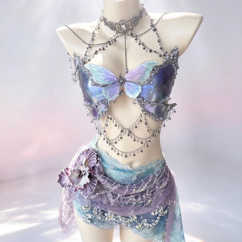 Heavily Embellished, Handcrafted Resin 3D Mermaid-Themed Vest — Halloween Gift / EDM Festival DJ Attire
