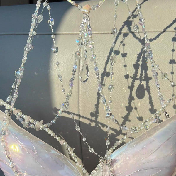 Handmade 3D-printed butterfly and pearl vest for cosplay