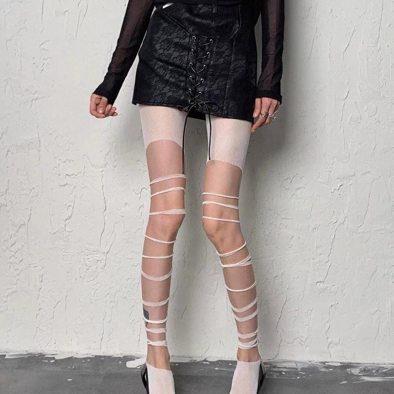 Bandage hollow wound one-piece stockings