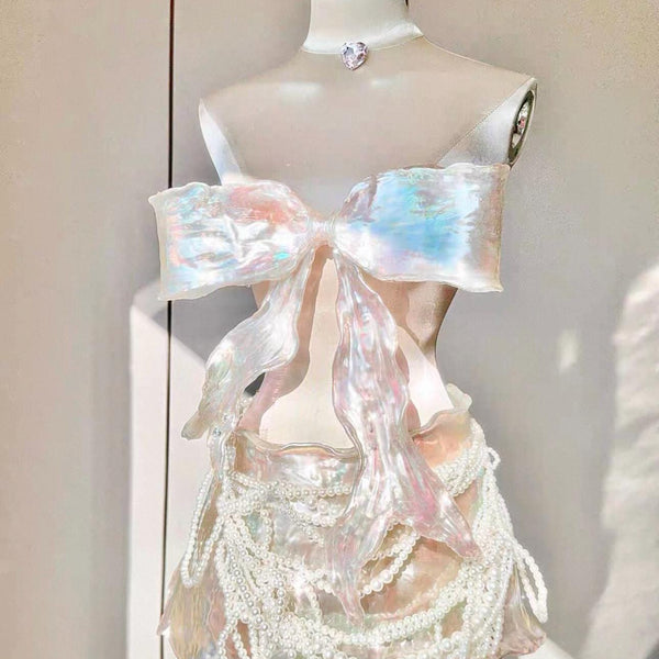 Exquisite 3D Butterfly Motif Backless Dress — Sexy EDM DJ Style