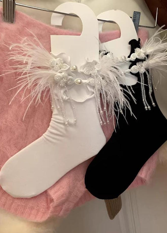 Feather Pendant Socks, Bowknot JK Style