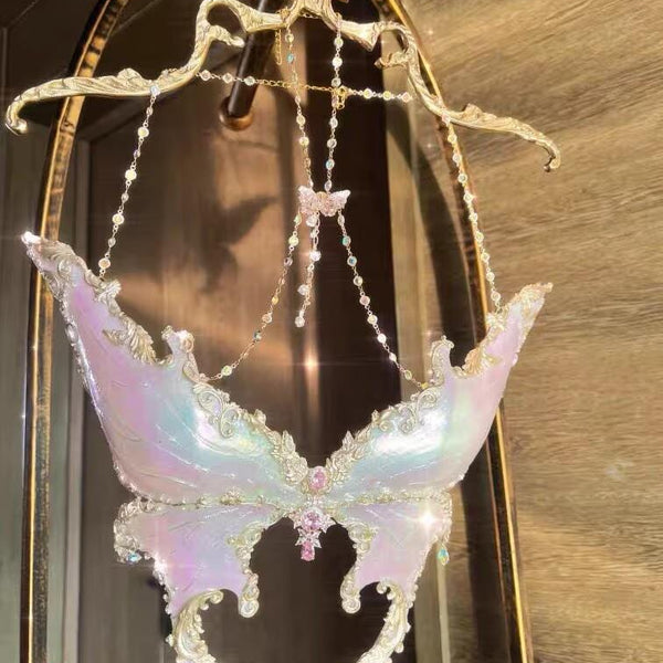 3D-printed iridescent butterfly corset