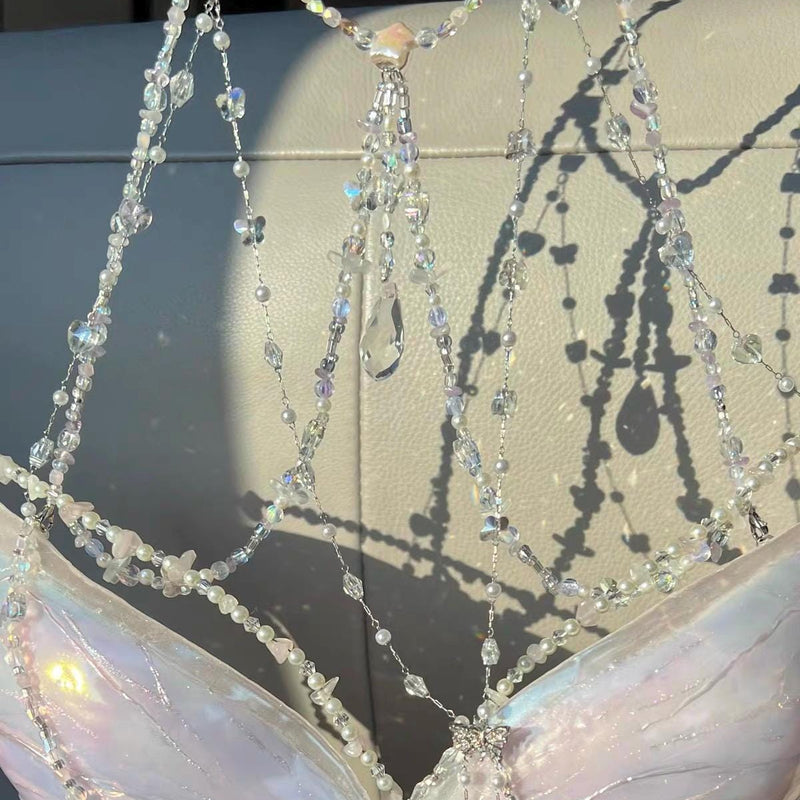 Handmade 3D-printed butterfly and pearl vest for cosplay