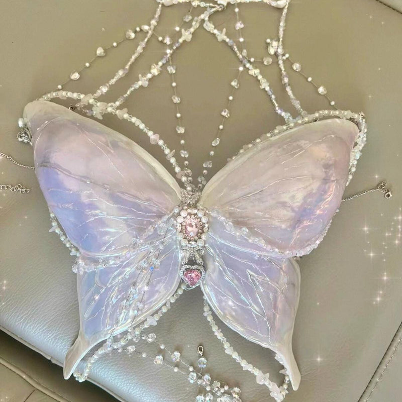 Handmade 3D-printed butterfly and pearl vest for cosplay