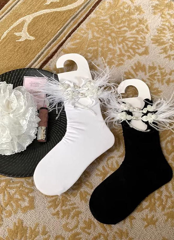 Feather Pendant Socks, Bowknot JK Style