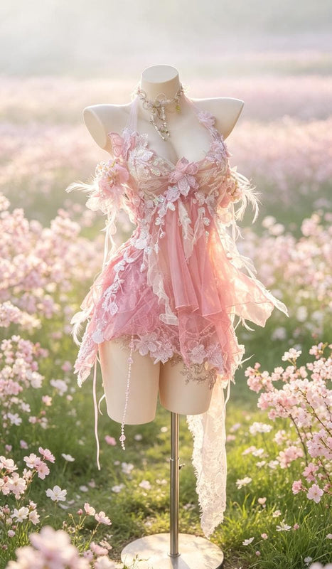 Handcrafted, elaborately detailed stage-style gown